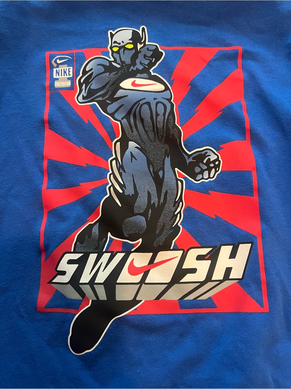 Nike Boys Blue Swoosh Graphic Tee Shirt Size 5-6